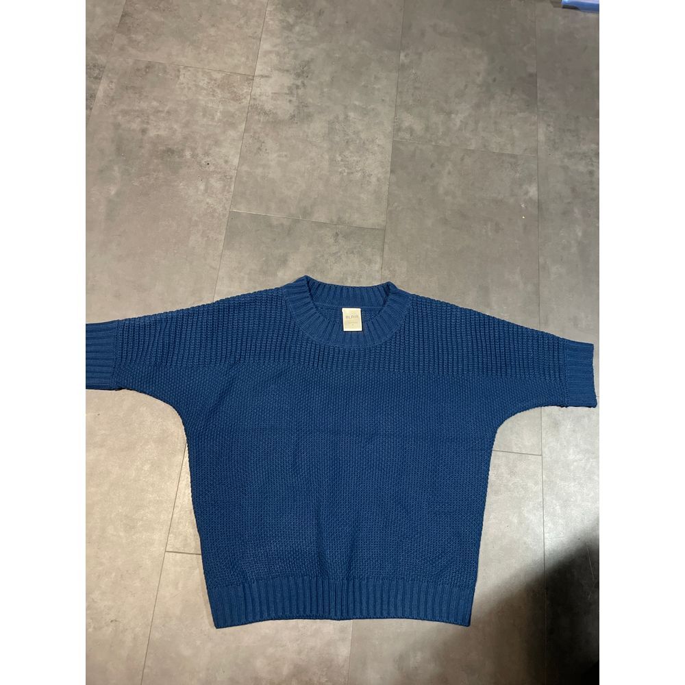 Blair Blue Knit Sweater Cozy Casual Pullover Crewneck size S B-131